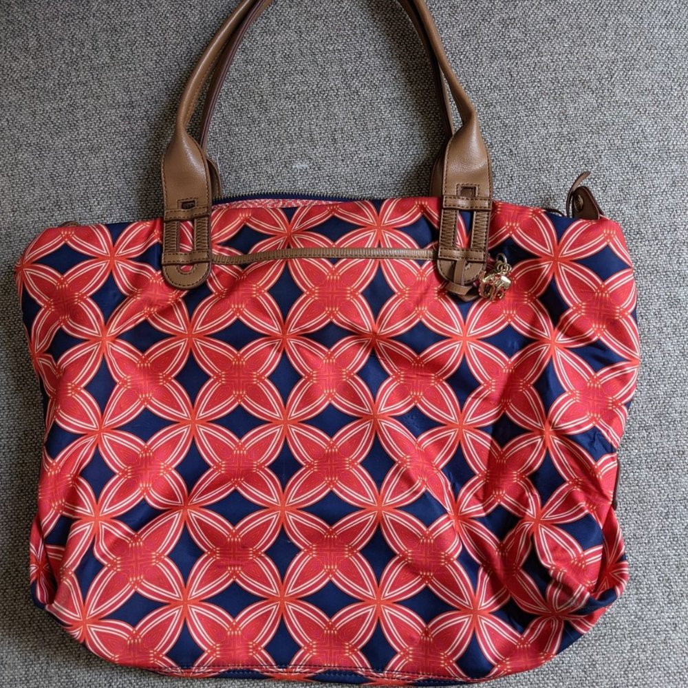 Stella and Dot Pink and Blue Tote Bag